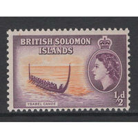 Британские Соломоновы острова /British Solomon Islands 1956** Каноэ Аборигены Елизавета II  Mi#81