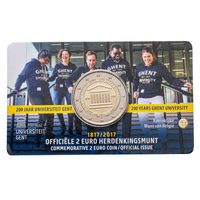 2 евро 2017 Бельгия 200 лет со дня основания Гентского университета блистер BU
