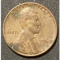 Монета США 1 цент 1963 год - Авраам Линкольн