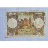 100 франков 1951 год.  МАРОККО ФРАНЦИЯ