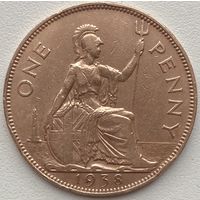 Великобритания 1 пенни 1938 г.