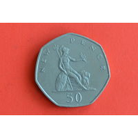 Великобритания 50 пенсов 1969 с 1 руб