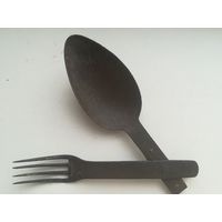 Походная вилка-ложка. Материал, сталь.