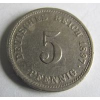 5 пфеннигов 1897 D