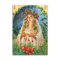 Открытка. Фольклор. Русская красавица. Ивана купала. Традиции. Девушка. Лето. Люди. Художник Е.Буторина (чистая)