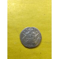 5 копеек 1756 года СПБ. Кружок малого формата, диаметр 14 мм. Серебро. Гурт шнур вправо. СМОТРИТЕ ДР. МОИ ЛОТЫ. Большая распродажа!