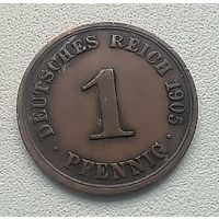 Германия 1 пфенниг, 1905 А  2-12-55