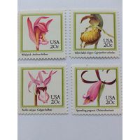 Марки  США  Цветы  4  шт. - 3,00 руб