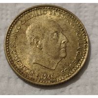 Испания 1 песета, 1966 (69 внутри звезды (1969)) (3-1-7)