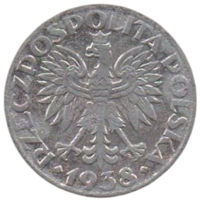 Генерал- Губернаторство (Генеральная Губерния). III Рейх. Польша. 50 грошей 1938. Нечастая.