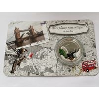 1000 Франков 2014 г. Бенин. Лондон. 999 проба. В блистере. С рубля. ре.