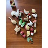 Елочные игрушки ватные ( Лот с рубля )