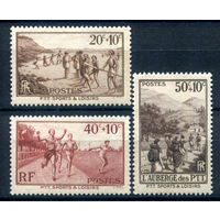 Франция - 1937г. - Спорт. Почтовая и телеграфская выставка - 3 марки - полная серия, MH [Mi 348-350]. #2-Fr-49-A-2