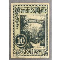 Нотгельд Австрия , Клаус 10 геллеров 1920 год