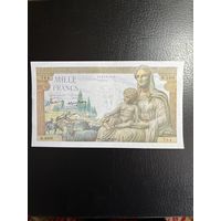 Франция 1000 франков 1943 год, Р102, VF/XF.