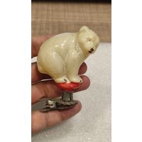 Игрушка елочная Белый медведь прищепка нечастая