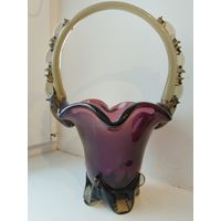 Ваза, конфетница. Цветное стекло.