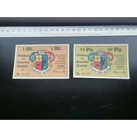 Германия-нотгельд  50. пфеннигов 1 марка1920 Niebull