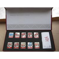 Подарочный набор знаков к 75-летию Минского тракторного завода в подарочной коробке