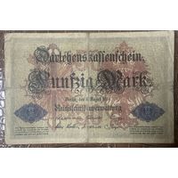 Банкнота 50 марок 1914 год. Германская империя.