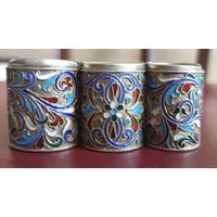 Монетница (2). Серебро, 84 проба, эмаль, позолота. Состояние! Редкость.