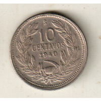 Чили 10 сентаво 1940