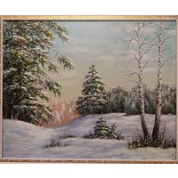 Картина маслом"Зима в лесу"