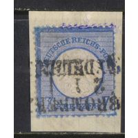 Германия Имп 1872 Герб Малый щит Зона кроны Стандарт Гаш Бромберг (Быдгощ) Вырезка #10