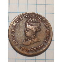 1.4 анны Гвалиор Княжество Гвалиор 1929 год.  5 грамм.