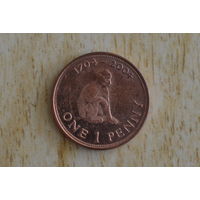 Гибралтар 1 пенни 2004 с 1 руб