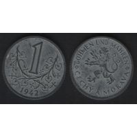 Богемия и Моравия km4 1 крона 1942 год (a