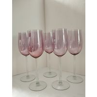 Набор из 5  фужеров ''Нежность''1960-1980 винтаж, стекло,люкс,.Калининский стекольный завод "Тверис" СССР