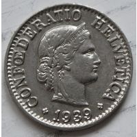 Швейцария 10 раппенов 1939 год