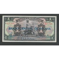 Боливия 1 боливиано 1911 года. Тип Р-112. Состояние XF+