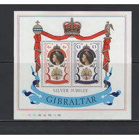 Монархия Гибралтар 1977** 25 лет правления Королевы Елизаветы II  Mi#BL.3