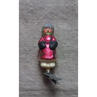 Мужичок с ноготок " Филиппок " прищепка стекло ёлочная игрушка