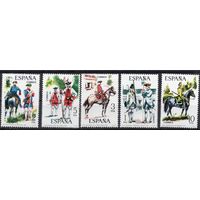 Испания 1975. Всадники и мушкетёры. Кони  5 марок 2130-34