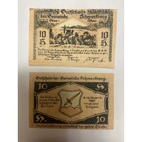 Австрия 10 геллеров нотгельд Шверберг - 2101 (2)