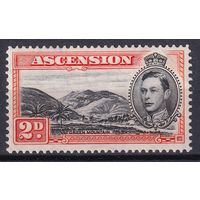 162.BrK. Великобритания. Колонии. Асенсьон. Георг VI. Местные мотивы. 1944 г. 2d. Mi.#44Ca.