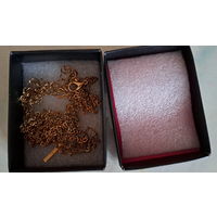 Цепочка тройная под золото (бижутерия), новая, длина-33,5см+3см(запас)