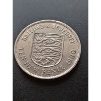 Джерси 10 новых пенсов 1980 г.