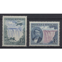 Родезия и Ньясаленд / Rhodesia & Nyasaland 1955** Водопад Виктория, Британский исследователь Африки Дэвид Ливингстон (SG#16)