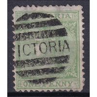 91.Aust. Великобритания. Австралийские штаты. Виктория. Стандарт. 1867 г. 1p. Mi.#53.