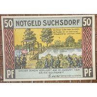 Нотгельд  50 пфеннигов 1921 год. Зуксдорф,. Веймарская республика