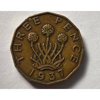 1937 3 пенса  Англия