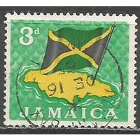 Ямайка. Флаг и карта страны. 1964г. Mi#223.
