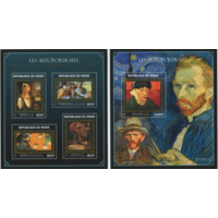 Нигер 2016г  Живопись  ИСКУССТВО КАРТИНЫ  золото  к/б+бл MNH