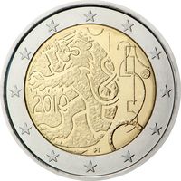 2 евро 2010 Финляндия 150 лет финской марке  UNC из ролла