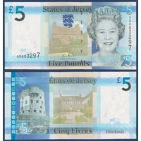 Джерси, 5 фунтов 2010 г., P-33a (AD, королева Елизавета II, коттедж Le Rat), UNC