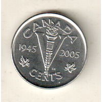 Канада 5 цент 2005 60 лет победе во Второй Мировой войне